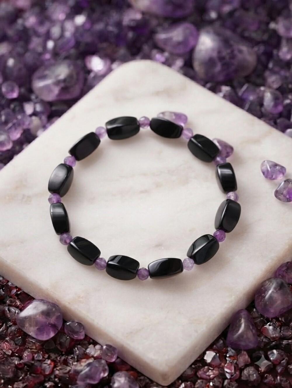 Onyx/Amethyst Bracelet